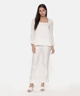 Ivory Silk Pants 2