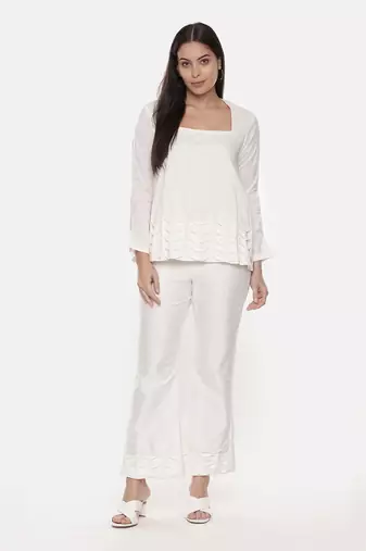 Ivory Silk Pants