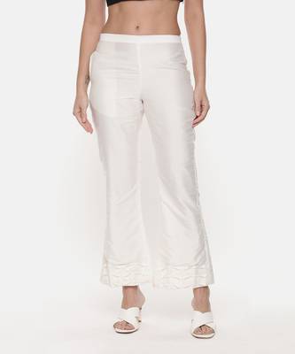Ivory Silk Pants 1