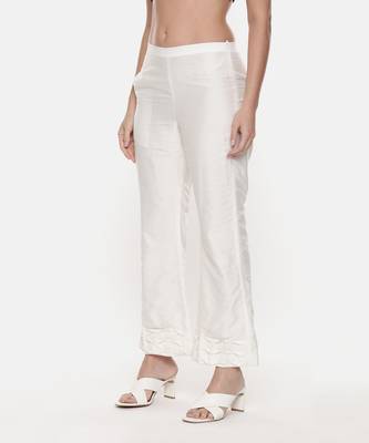 Ivory Silk Pants 3