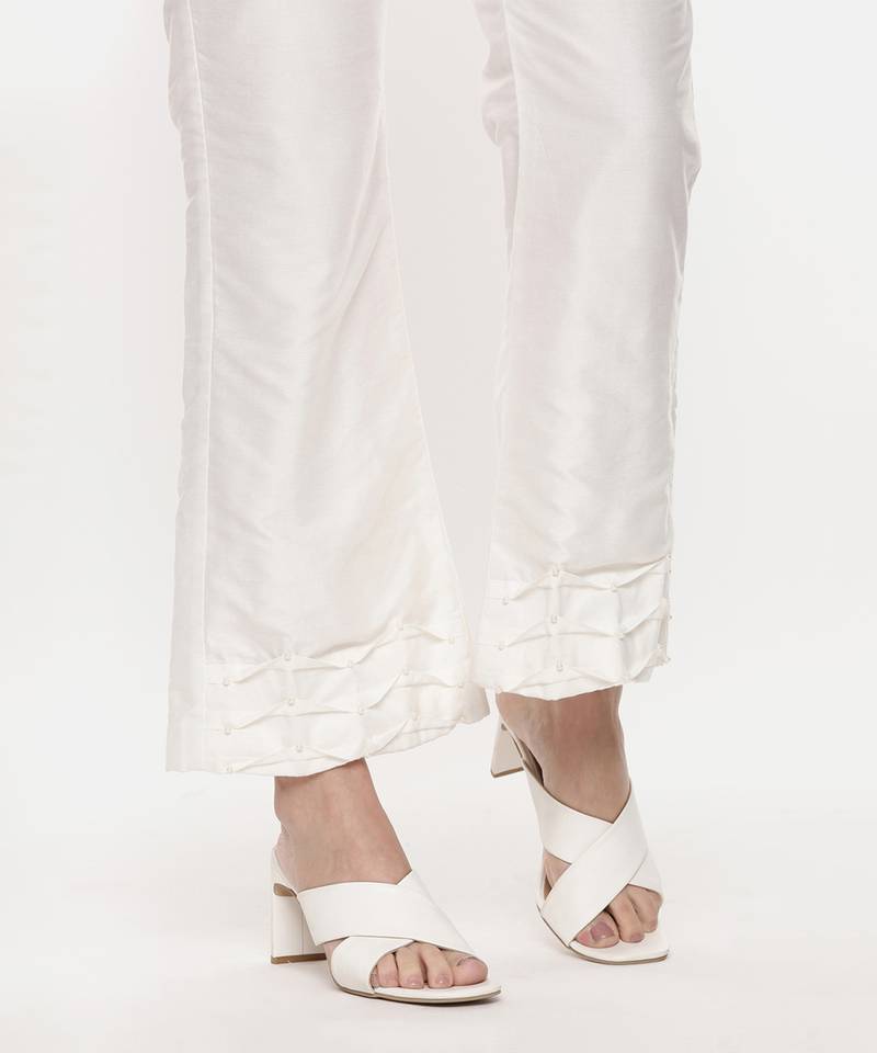 Ivory Silk Pants