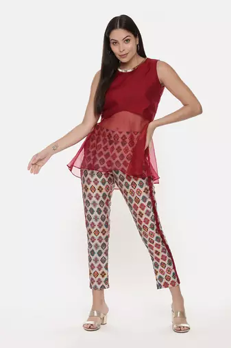 Silk Chanderi Printed Pants