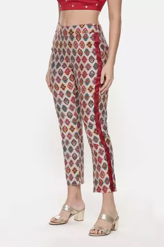 Silk Chanderi Printed Pants
