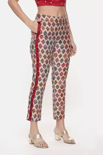 Silk Chanderi Printed Pants