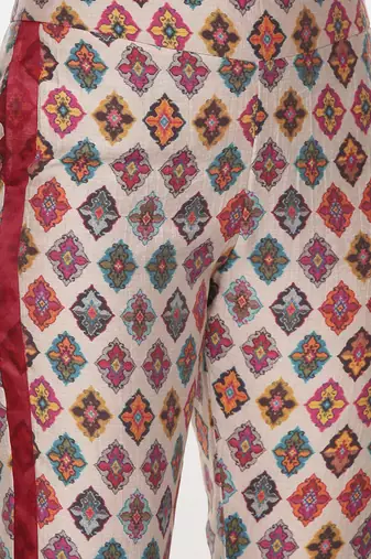 Silk Chanderi Printed Pants