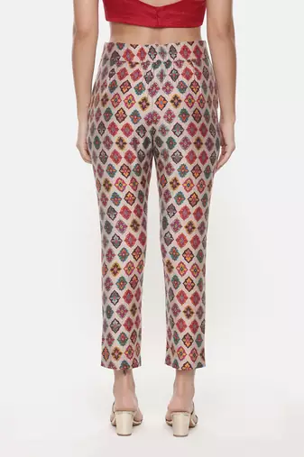 Silk Chanderi Printed Pants