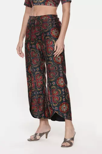 Silk Chanderi Printed Pants