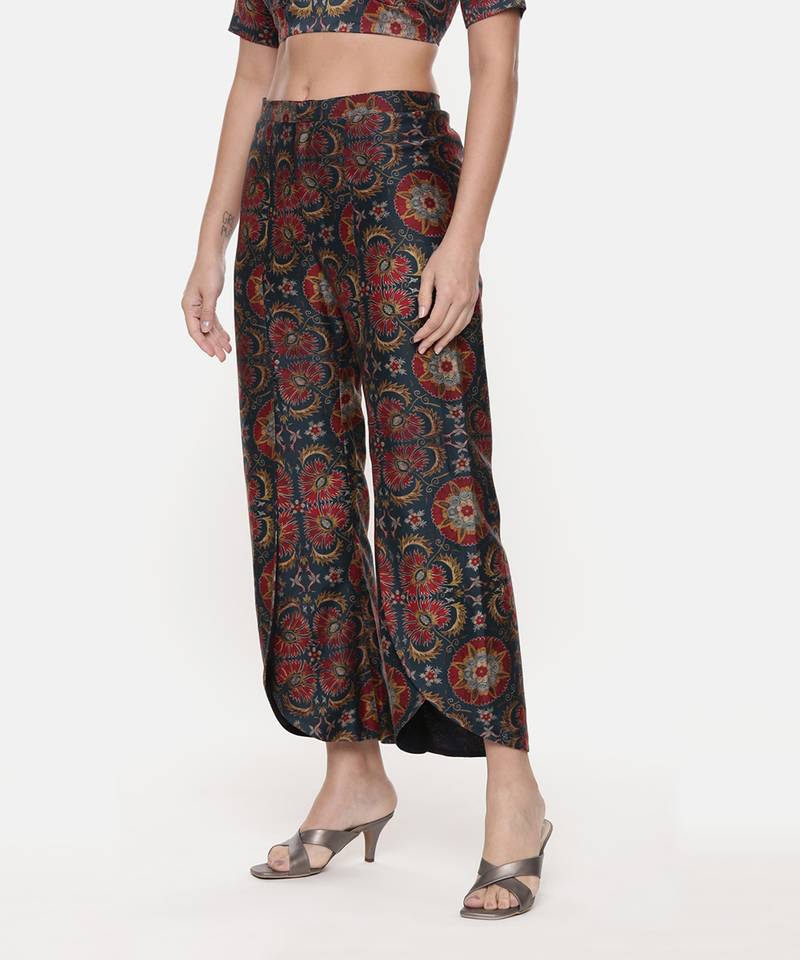Silk Chanderi Printed Pants