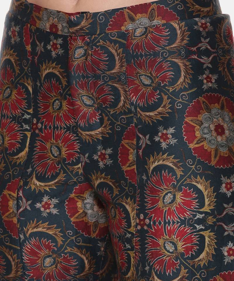 Silk Chanderi Printed Pants