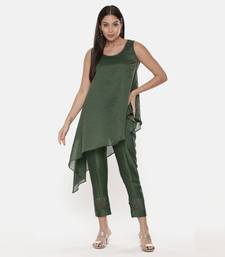 Chanderi Kota Green Tappered Pant