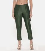 Chanderi Kota Green Tappered Pant