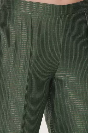 Chanderi Kota Green Tappered Pant