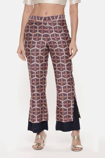 Silk Chanderi Printed Pants