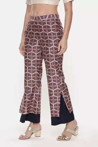 Silk Chanderi Printed Pants