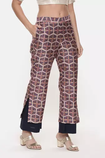 Silk Chanderi Printed Pants