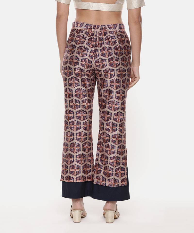 Silk Chanderi Printed Pants