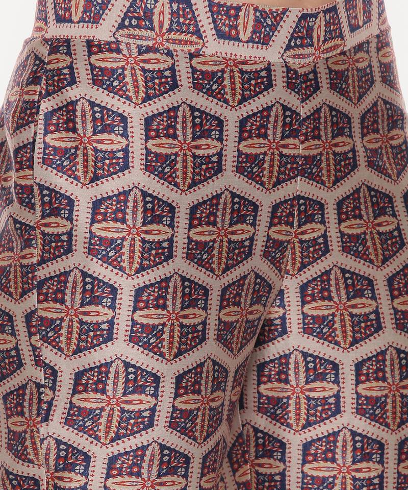 Silk Chanderi Printed Pants