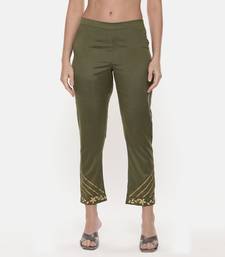 Green Tappered Silk Pants