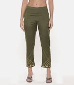 Green Tappered Silk Pants
