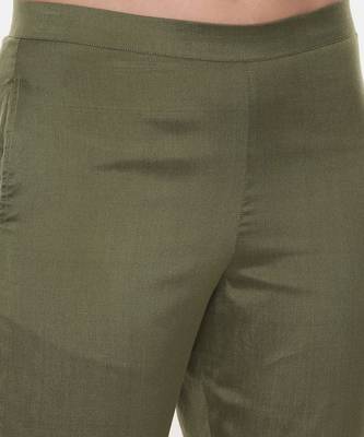 Green Tappered Silk Pants 6