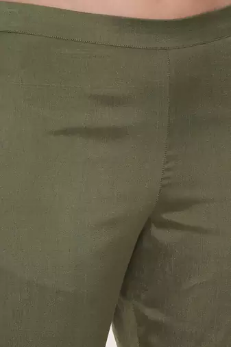 Green Tappered Silk Pants