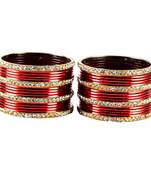 Extra Large Size Brass And Metal Bangle Color Red