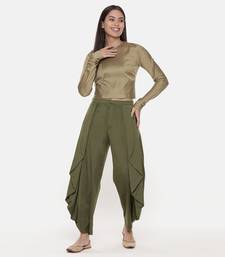 Mehendi Green Silk Dhoti Pants