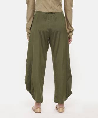 Mehendi Green Silk Dhoti Pants 5