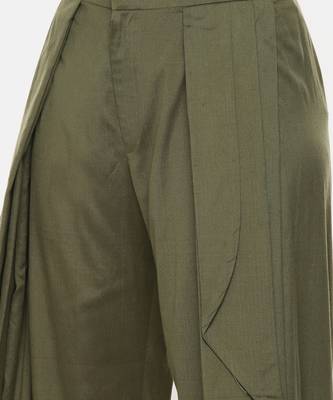 Mehendi Green Silk Dhoti Pants 6