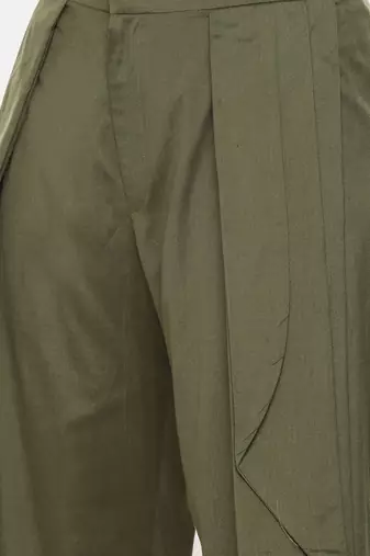 Mehendi Green Silk Dhoti Pants
