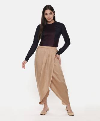 Rust Gold Silk Dhoti Pant 2