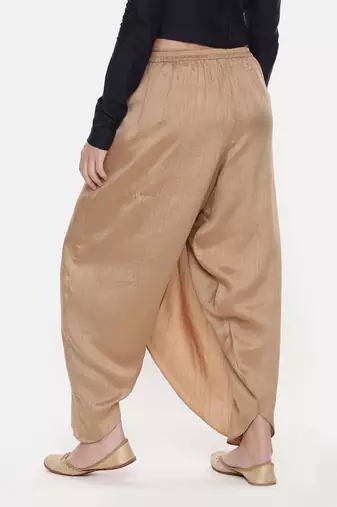 Rust Gold Silk Dhoti Pant