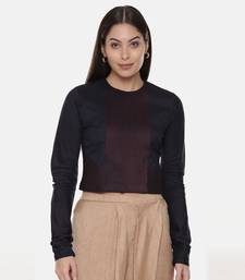 Silk Pintuck Blue Long Blouse