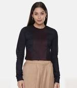 Silk Pintuck Blue Long Blouse