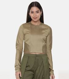 Silk Pintuck Gold Long Blouse