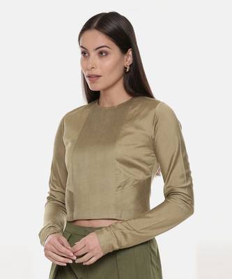 Silk Pintuck Gold Long Blouse 3