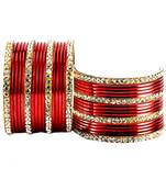 Extra Large Size Brass And Metal Bangle Color Red
