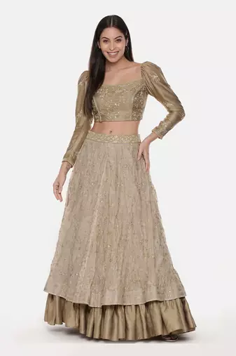 Silk Hand Embroidered Gold Blouse