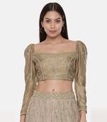 Silk Hand Embroidered Gold Blouse