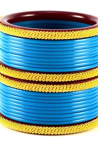 Extra Large Size Brass And Acrylic Bangle Color Turquoise