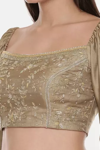 Silk Hand Embroidered Gold Blouse