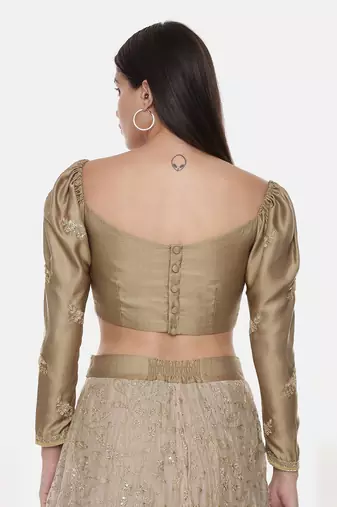 Silk Hand Embroidered Gold Blouse
