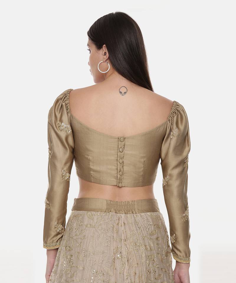 Silk Hand Embroidered Gold Blouse