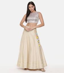 Silk Banares Silver Blue Blouse