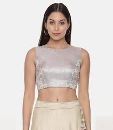 Silk Banares Silver Blue Blouse