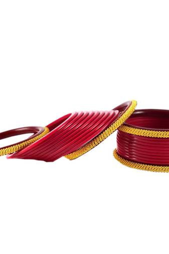 Extra Large Size Brass And Acrylic Bangle Color Gajri