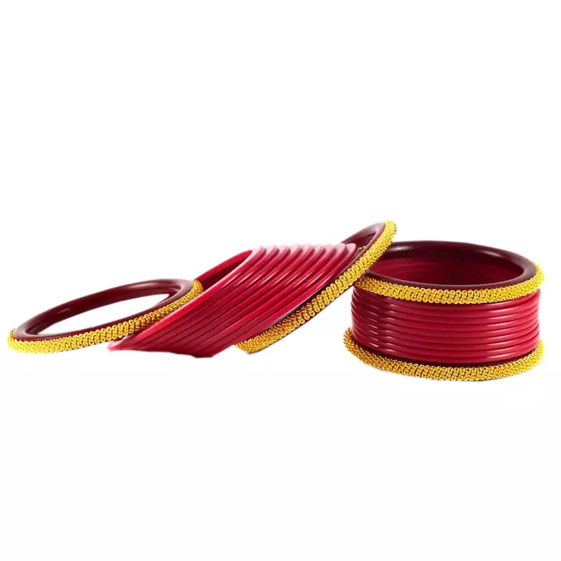 Extra Large Size Brass And Acrylic Bangle Color Gajri