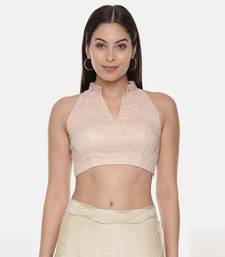 Pink Embroidery Chanderi Blouse