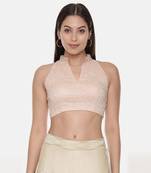 Pink Embroidery Chanderi Blouse