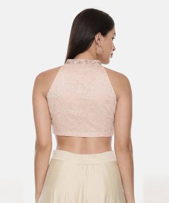 Pink Embroidery Chanderi Blouse 6